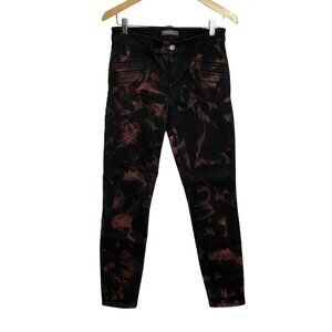 GUESS Los Angeles LA Painted Jeans, Black w Red Splatter Design. Size 28 / US 6